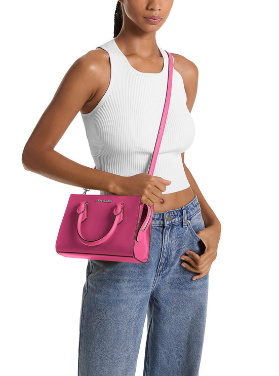 Michael Kors Women's Sheila Small Faux Saffiano Leather Satchel Dragonfruit