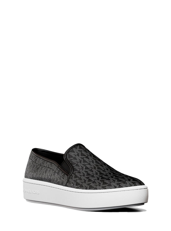 Michael Kors Women's Teddi Signature Logo Slip-On Sneaker Black