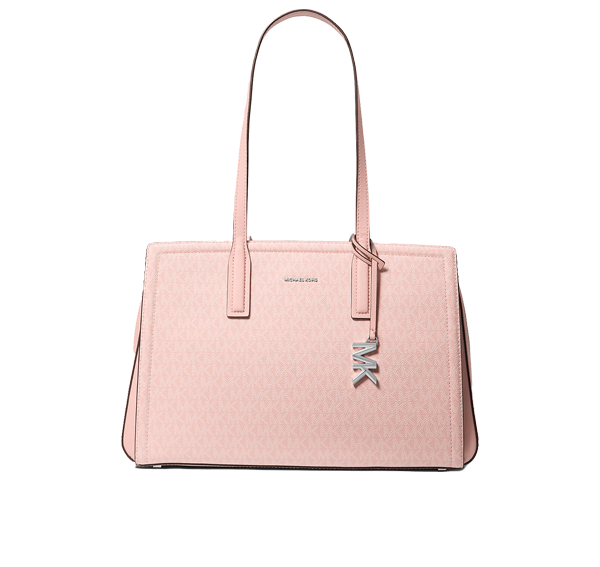 Michael Kors Women's Laila Medium Signature Logo Tote Bag Smokey Rose