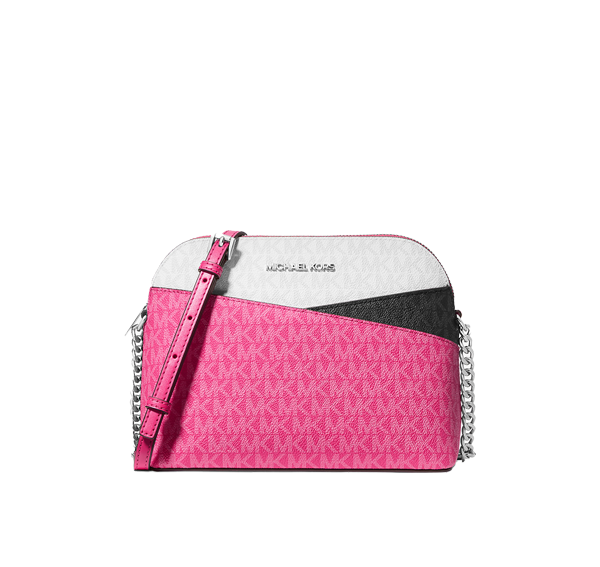 Michael Kors Women's Jet Set Travel Medium Signature Logo Color Block Dome Crossbody Bag Dragondruit Multi