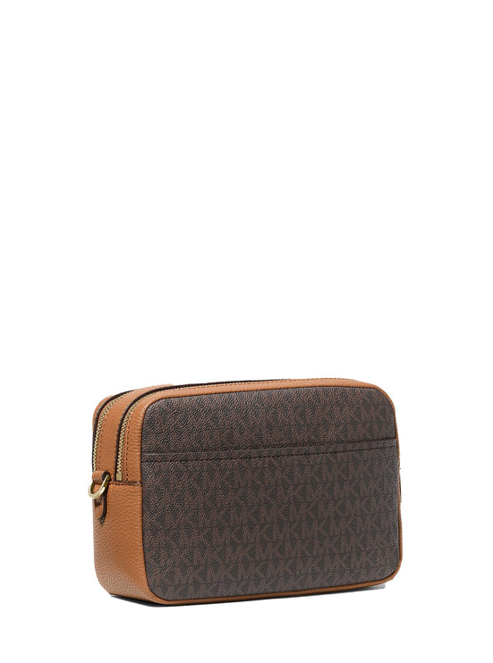 Michael Kors Women's Bryant Medium Signature Logo Camera Crossbody Bag Brown/Acorn/Gold