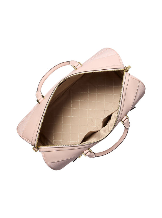 Michael Kors Women's Jet Set Travel Extra-Large Signature Logo Duffel Bag Light Powder Blush