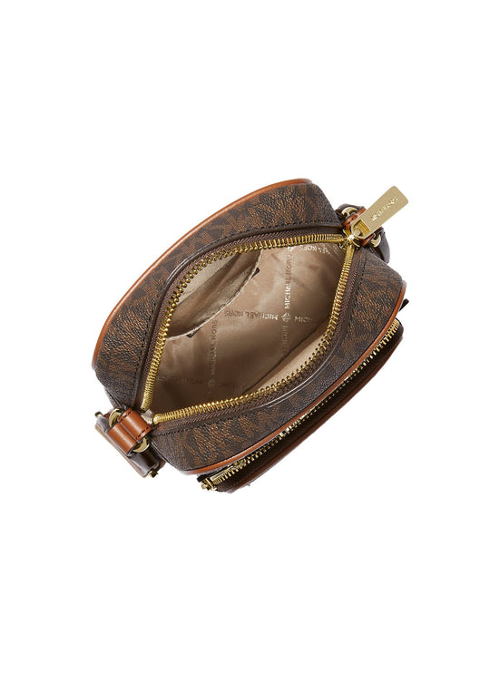Michael Kors Women's Jet Set Medium Signature Logo Crossbody Bag Brown