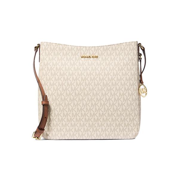 Michael Kors Women's Jet Set Travel Large Logo Messenger Bag Vanillia