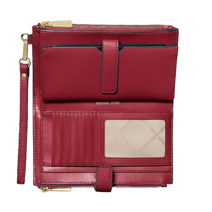 Michael Kors Women's Adele Leather Smartphone Wallet Deep Red