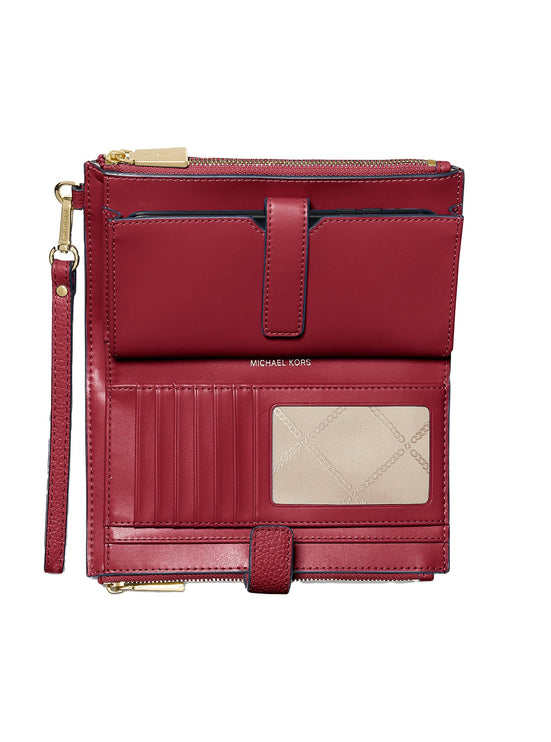 Michael Kors Women's Adele Leather Smartphone Wallet Deep Red