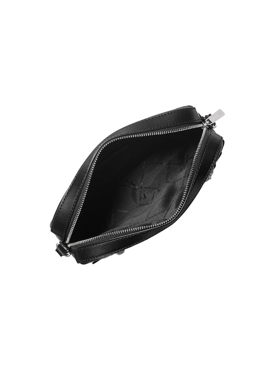 Michael Kors Women's Jet Set Large Ombré Signature Logo Crossbody Body Black/Silver