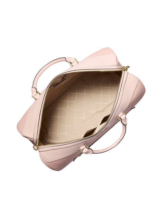 Michael Kors Women's Jet Set Travel Extra-Large Signature Logo Duffel Bag Dark Powder Blush