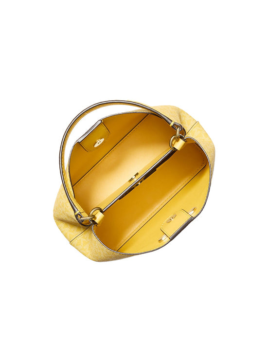 Michael Kors Women's Pratt Small Signature Logo Shoulder Bag Daisy Yellow
