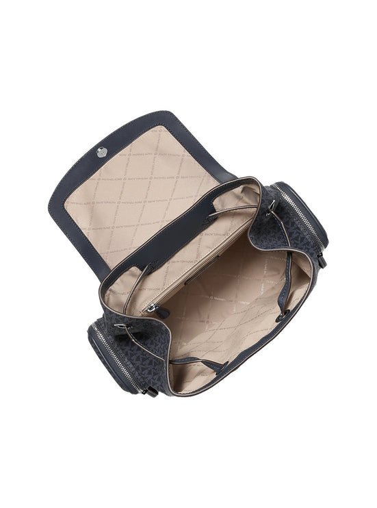 Michael Kors Women's Jet Set Large Signature Logo Backpack Admiral
