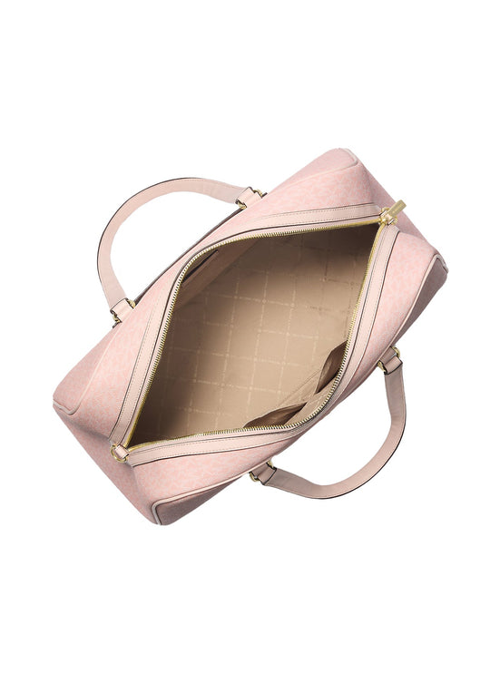 Michael Kors Women's Jet Set Travel Extra-Large Signature Logo Weekender Bag Light Powder Blush