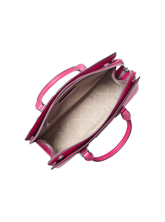 Michael Kors Women's Sheila Medium Ombré Signature Logo Satchel Dragonfruit