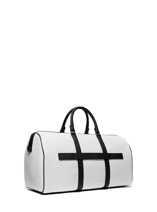 Michael Kors Unisex Harrison Logo Weekender Bag Bright White