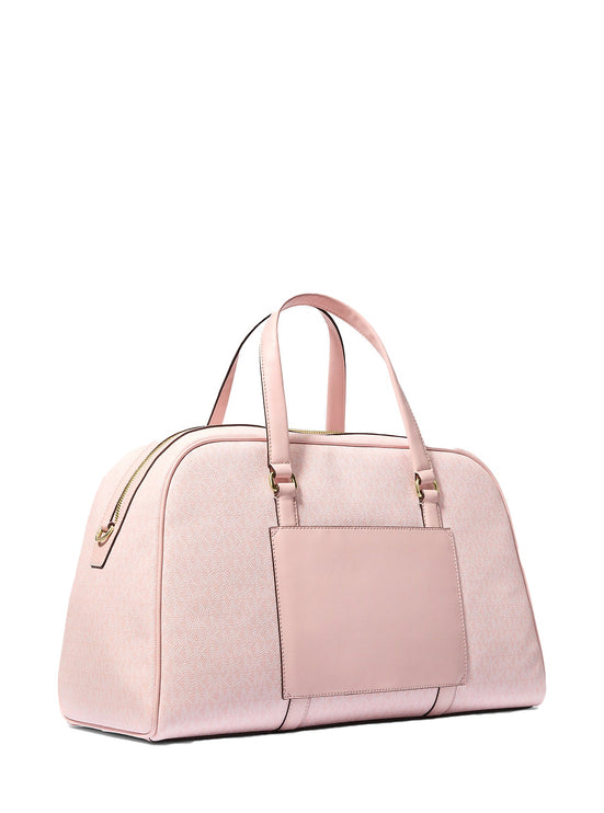 Michael Kors Women's Jet Set Travel Extra-Large Signature Logo Weekender Bag Light Powder Blush