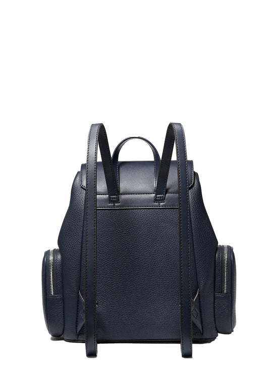 Michael Kors Women's Jet Set Medium Pebbled Leather Backpack Navy