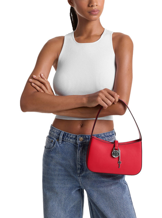 Michael Kors Women's Lyra Small Leather Pochette Bright Red