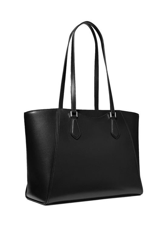 Michael Kors Women's Taryn Large Leather Tote Bag Black/Silver