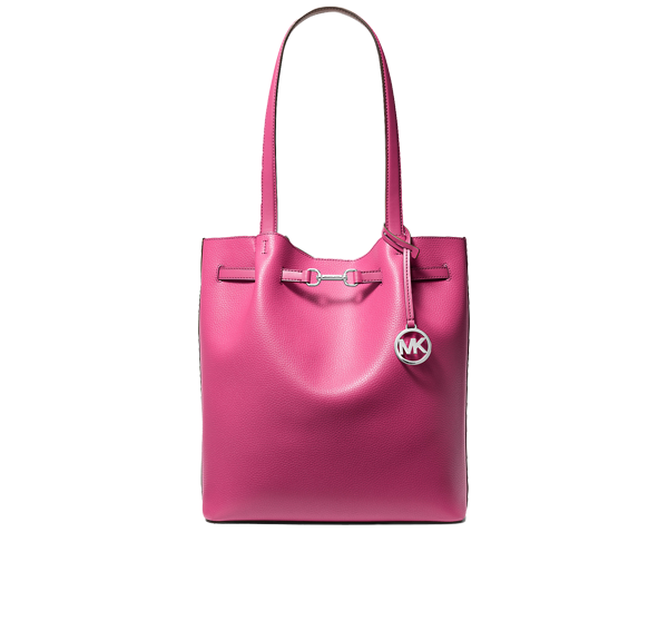 Michael Kors Women's Carson Large Pebbled Leather Tote Bag Dragonfruit