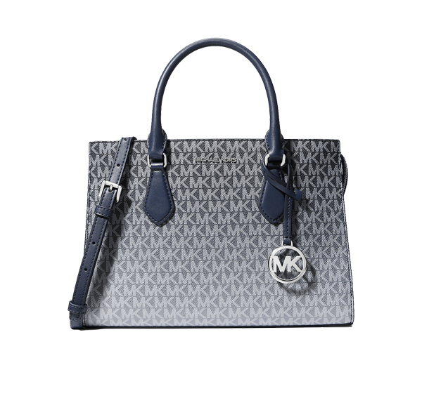 Michael Kors Women's Sheila Medium Ombré Signature Logo Satchel Navy