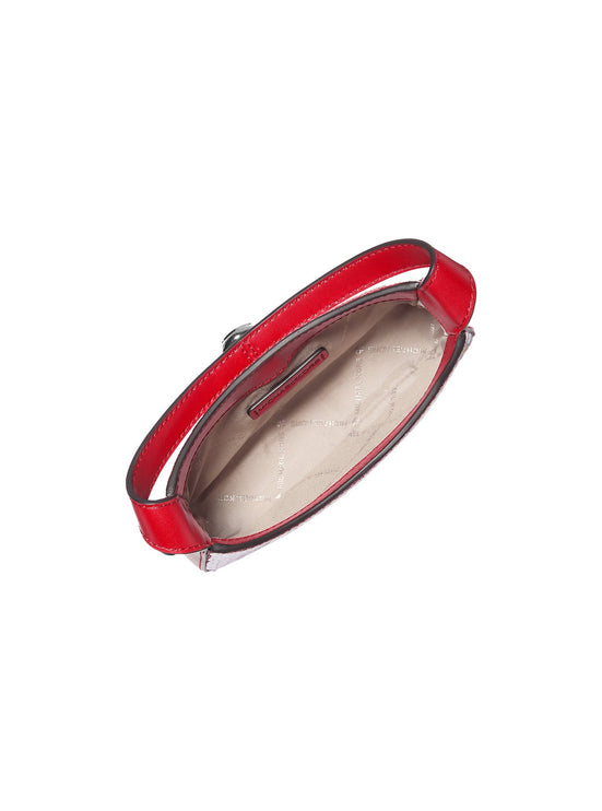 Michael Kors Women's Lyra Extra-Small Signature Logo Crossbody Bag Bright Red
