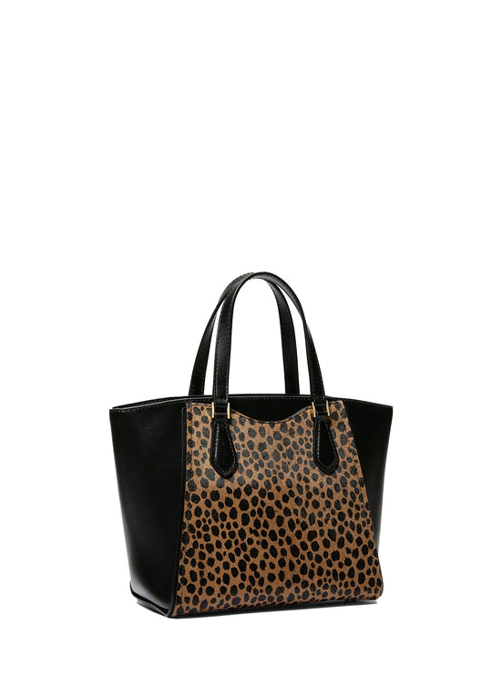 Michael Kors Women's Taryn Small Cheetah Print Calf Hair Convertible Crossbody Bag Husk Multi
