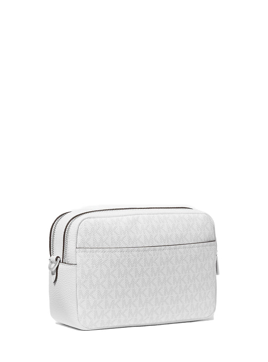 Michael Kors Women's Bryant Medium Signature Logo Camera Crossbody Bag Optic/Allum