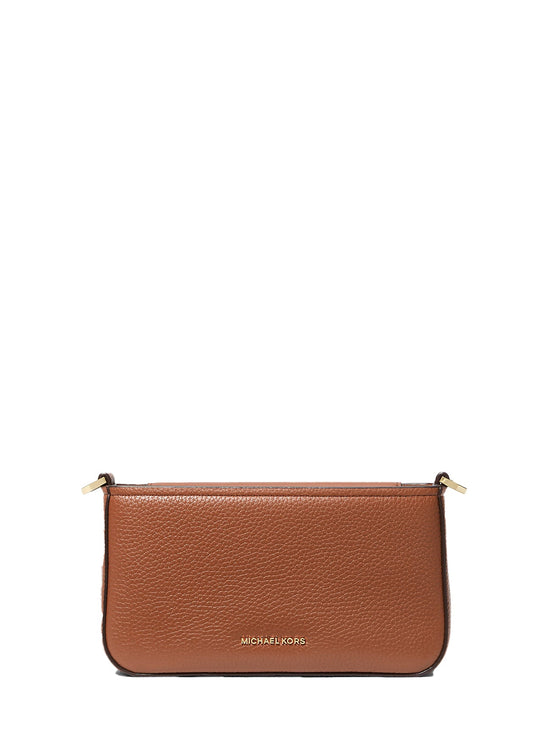 Michael Kors Women's Bryant Small Pebbled Leather Convertible Pochette Bag Luggage/Gold