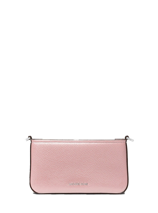 Michael Kors Women's Bryant Small Pebbled Leather Convertible Pochette Bag Smokey Rose