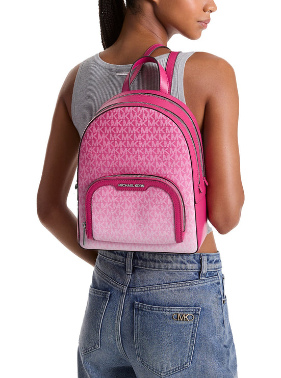 Michael Kors Women's Jaycee Medium Ombré Signature Logo Backpack Dragonfruit