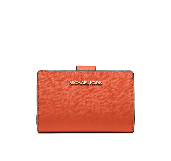 Michael Kors Women's Medium Crossgrain Leather Wallet Red Clay