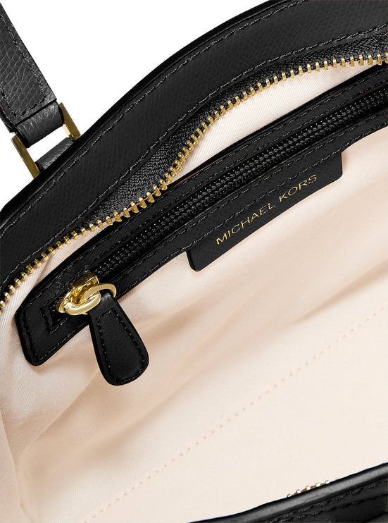 Michael Kors Women's Taryn Small Leather Convertible Crossbody Bag Black/Gold