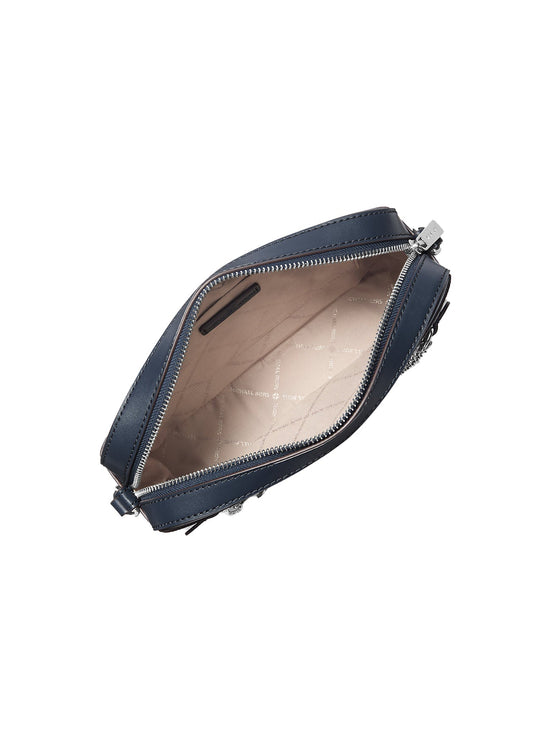 Michael Kors Women's Jet Set Large Ombré Signature Logo Crossbody Body Navy/Silver