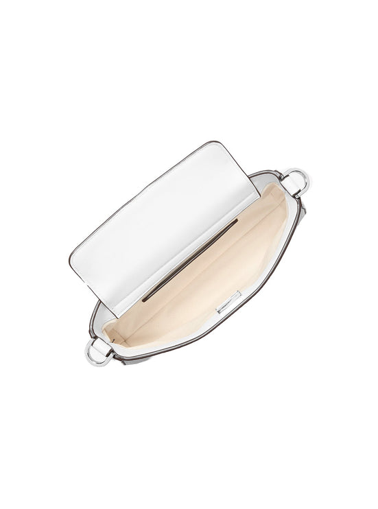 Michael Kors Women's Bryant Small Pebbled Leather Convertible Pochette Bag Optic White