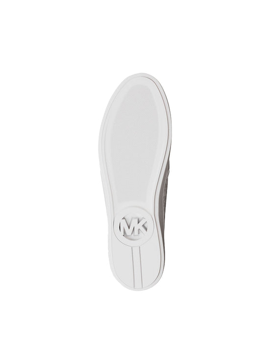 Michael Kors Women's Teddi Signature Logo Slip-On Sneaker Bright White