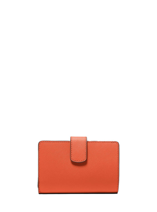Michael Kors Women's Medium Crossgrain Leather Wallet Red Clay