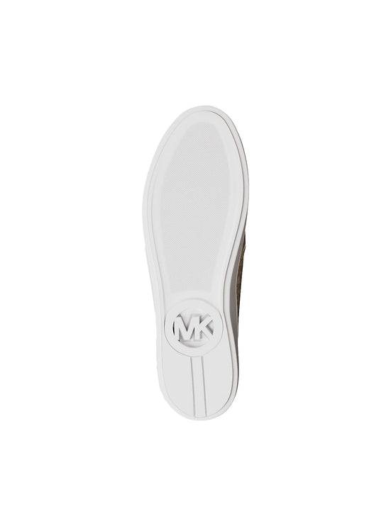 Michael Kors Women's Teddi Signature Logo Slip-On Sneaker Vanilla/Cream