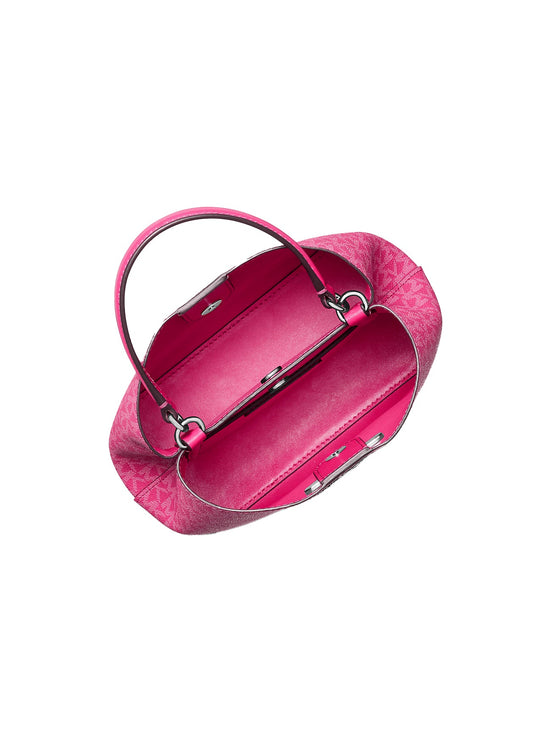 Michael Kors Women's Pratt Small Signature Logo Convertible Shoulder Bag Dragonfruit