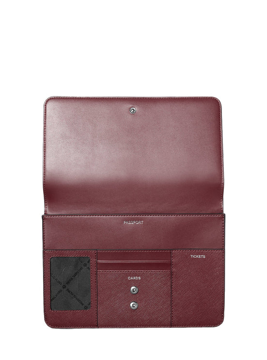 Michael Kors Men Rivington Large Saffiano Leather Wallet Oxblood