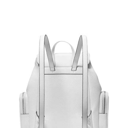 Michael Kors Women's Jet Set Medium Pebbled Leather Backpack Optic White