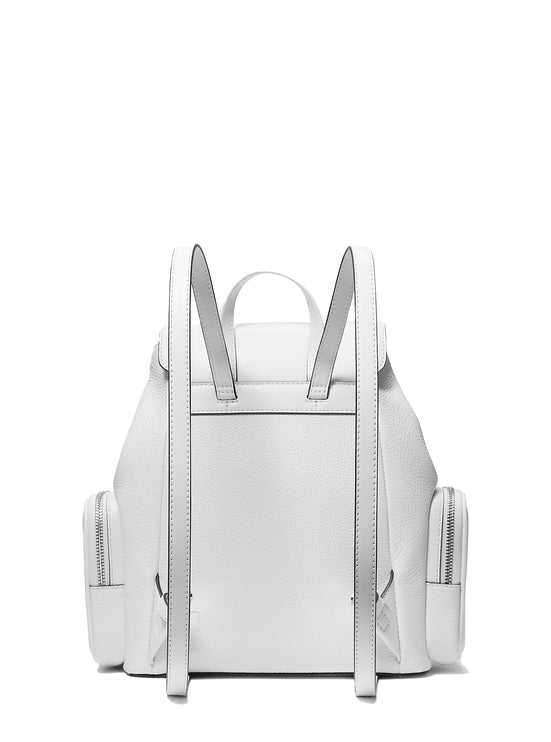 Michael Kors Women's Jet Set Medium Pebbled Leather Backpack Optic White