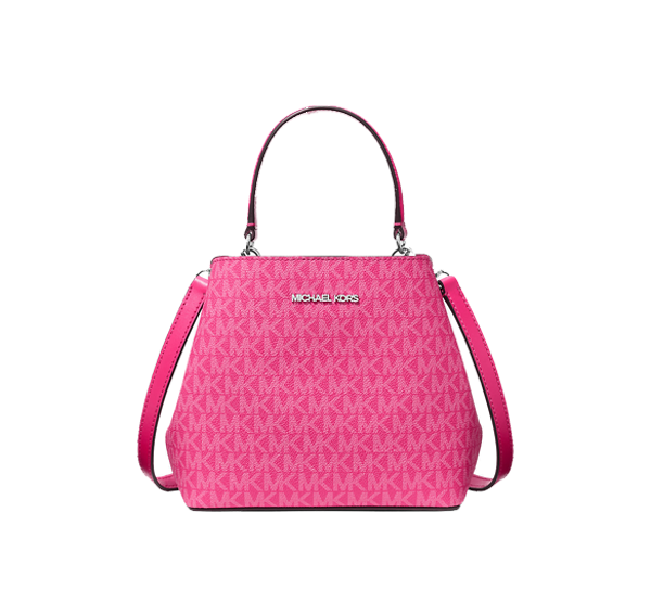 Michael Kors Women's Pratt Small Signature Logo Convertible Shoulder Bag Dragonfruit