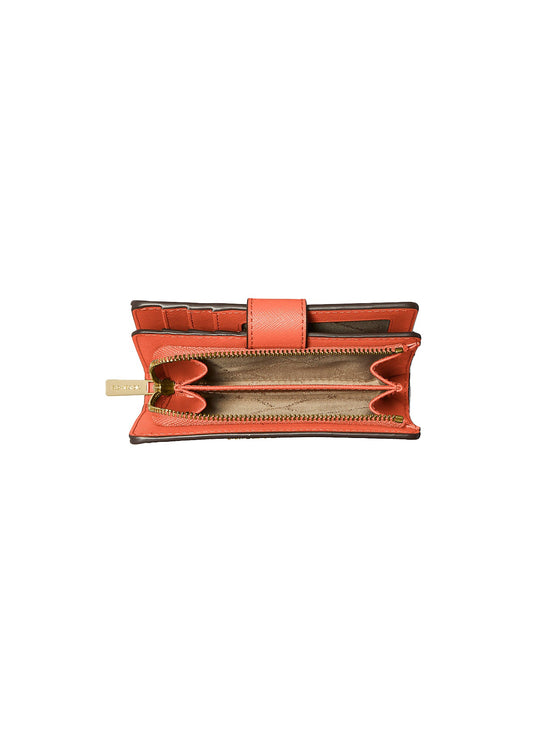 Michael Kors Women's Medium Crossgrain Leather Wallet Red Clay