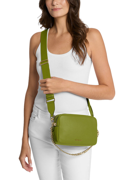 Michael Kors Women's Bryant Medium Pebbled Leather Camera Crossbody Bag Meadow Greenn