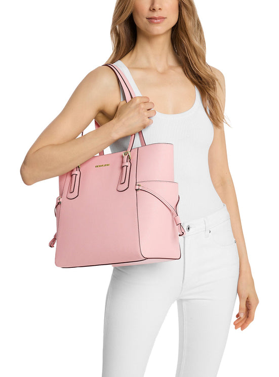 Michael Kors Women's Voyager Large Saffiano Leather Tote Bag Powder Blush