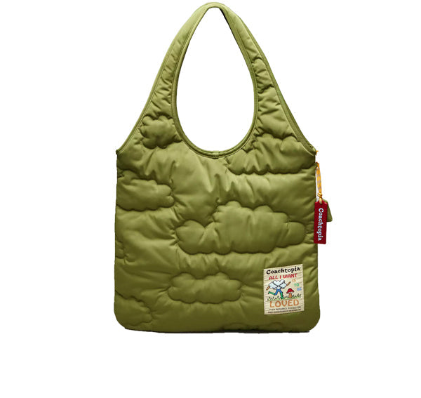 Coach Unisex Coachtopia Loop Quilted Cloud Tote Olive Green