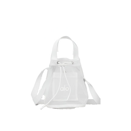 Alo Yoga Women's Sheer Crossy Body Bucket Bag White