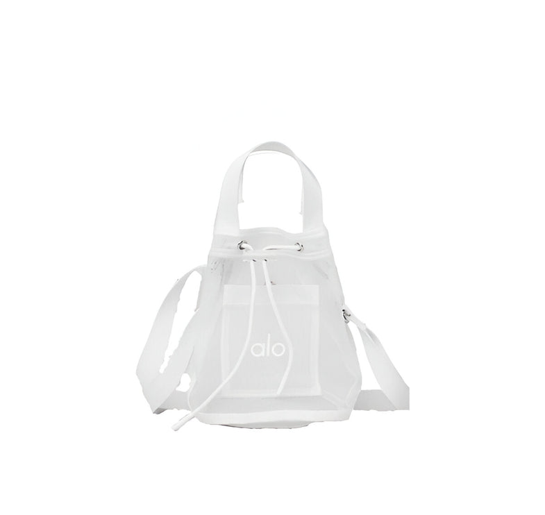 Alo Yoga Women's Sheer Crossy Body Bucket Bag White