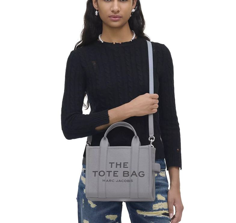 Marc Jacobs Women's The Leather Small Tote Bag Wolf Grey