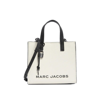 Marc Jacobs Women's Mini Grind Branded Leather Colorblock Tote Bag Black/White