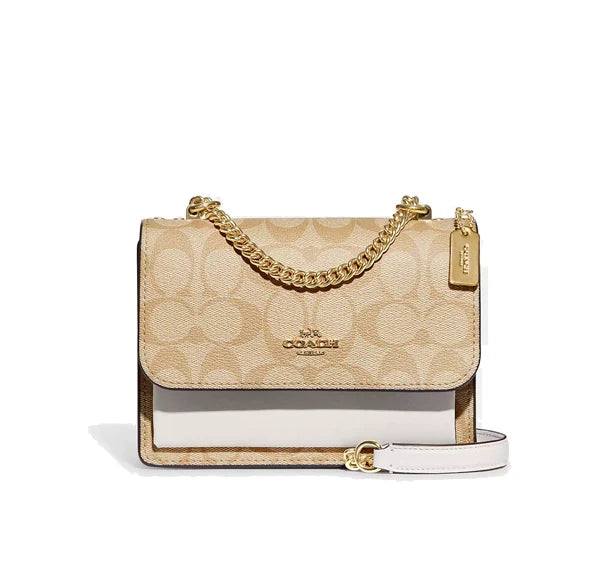 Coach Women's Mini Klare Crossbody In Signature Canvas Gold/Light Khaki Chalk